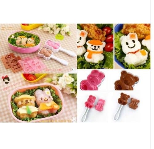 Japan Bear Rabbit Emoticon Dressing Up Cutter Sushi Rice Ball Bento Mold tool