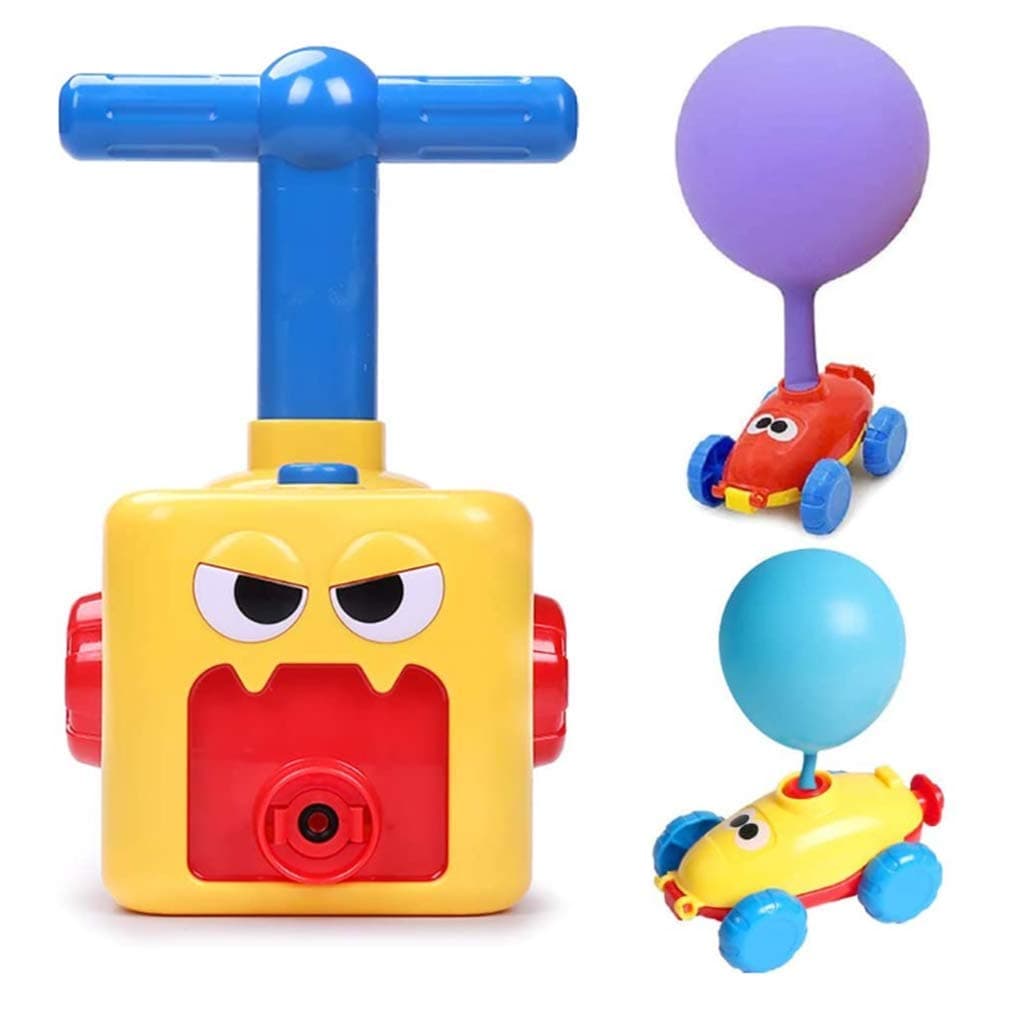 AM ANNA Balloon Powered Inertial Car - Creative Inflatable Pump Air Powered Scientific Experiment Toy - 2 Cars + 6 Balloons