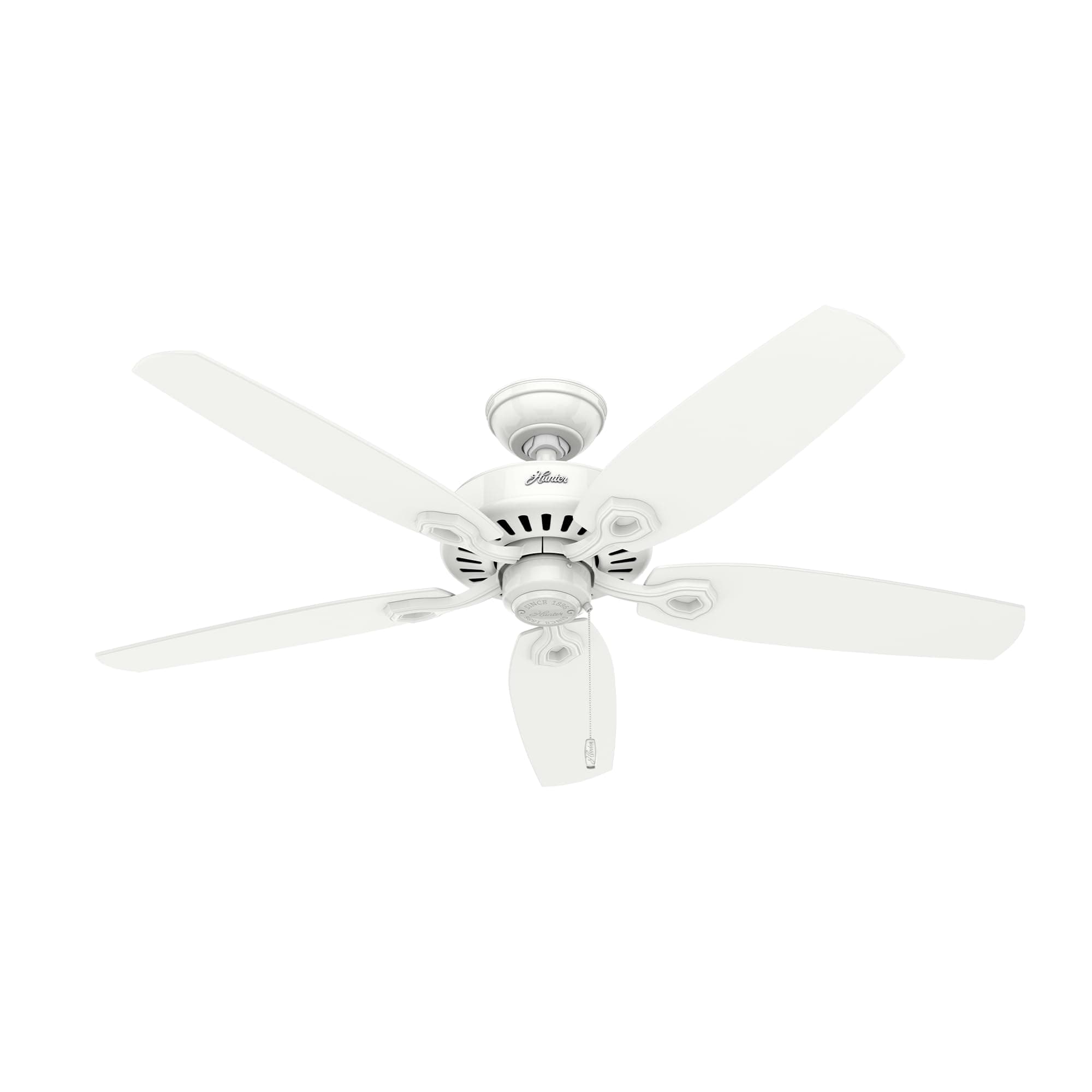Fan Company 53240 Builder Elite Indoor Ceiling Fan with Pull Chain Control, 52 Inches, Snow White Finish