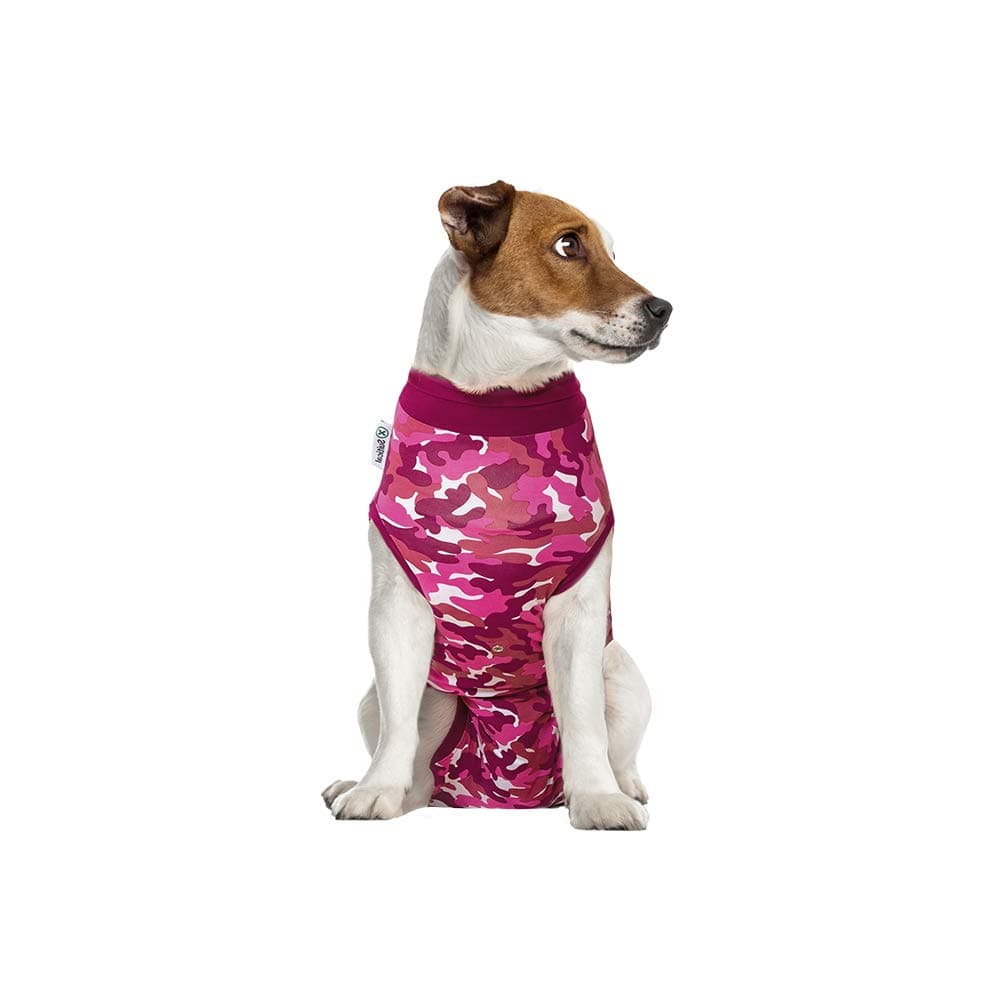 Suitical Recovery Suit Dog, Small Plus, Pink Camouflage