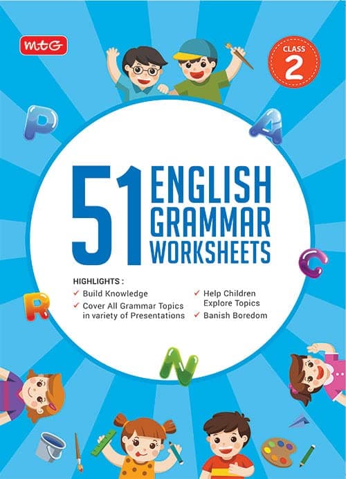 MTG 51 English Grammar Worksheets Class 2 – Grammar Work books to practice English concepts in interactive way (Based on CBSE/NCERT)