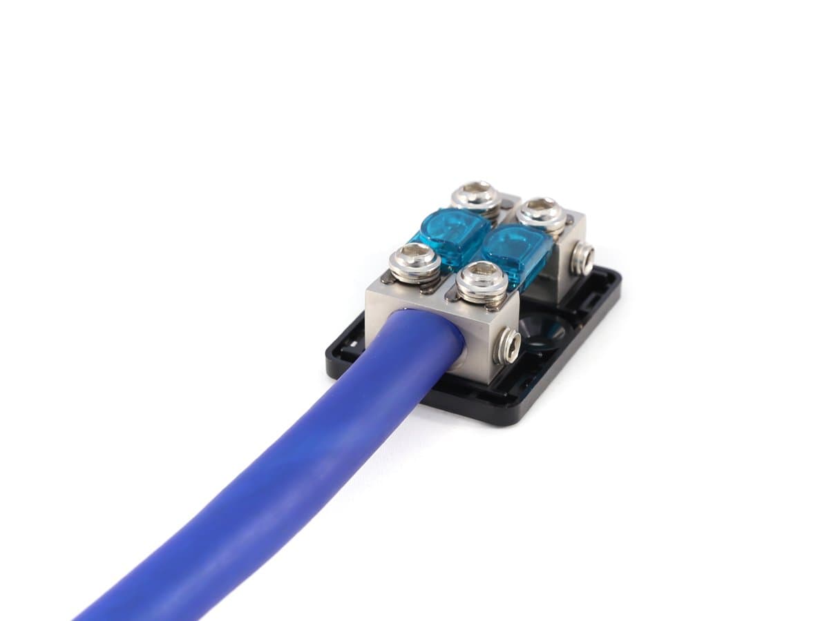 KnuKonceptz Bassik 2 Way Mini ANL Fuse Distribution Block - 1/0 Gauge to 4 Gauge - 20 Amp