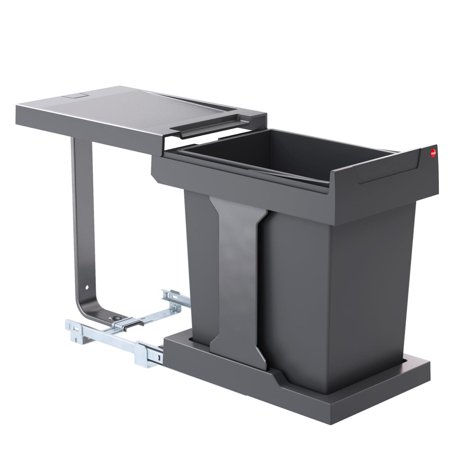 Hailo Solo 3635001 Waste Bin 20 L for Cupboards from 30 cm Wide Dark Grey