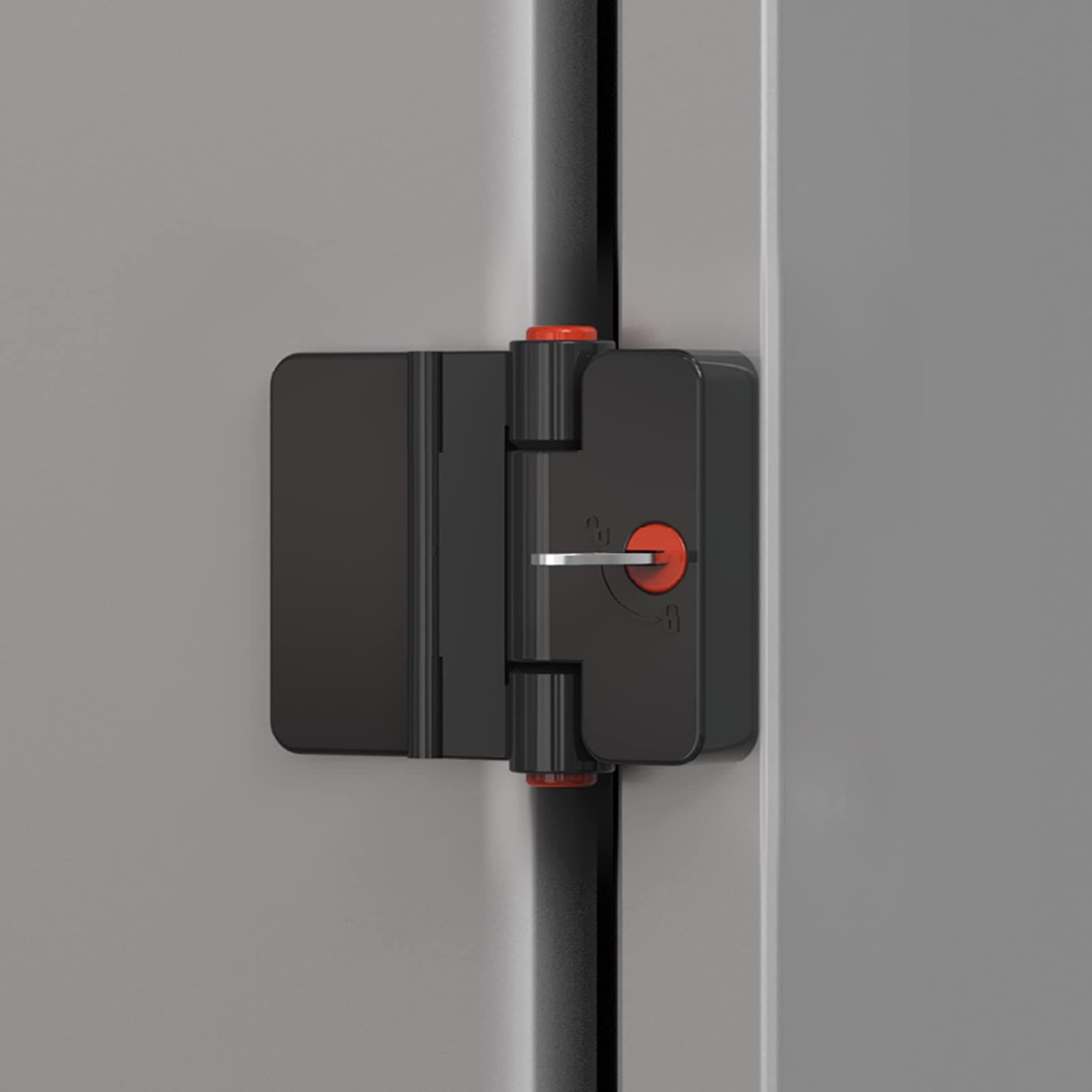 Refrigerator Door Locks Double Button Adhesive Fridge Lock with Keys, File Drawer Lock, Child Proof Freezer Door Lock and Child Baby Safety Cabinet Locks (Black-1)