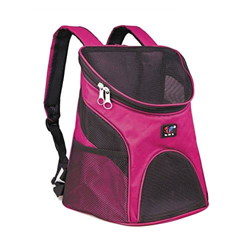 Dog Cat Pet Soft-sided Pet Carrier / Mesh Pup Pack / Travel Cat Litter / Travel Backpack / Dog House with Mesh Window for Pet Backpack Pet Carrier (Magenta )