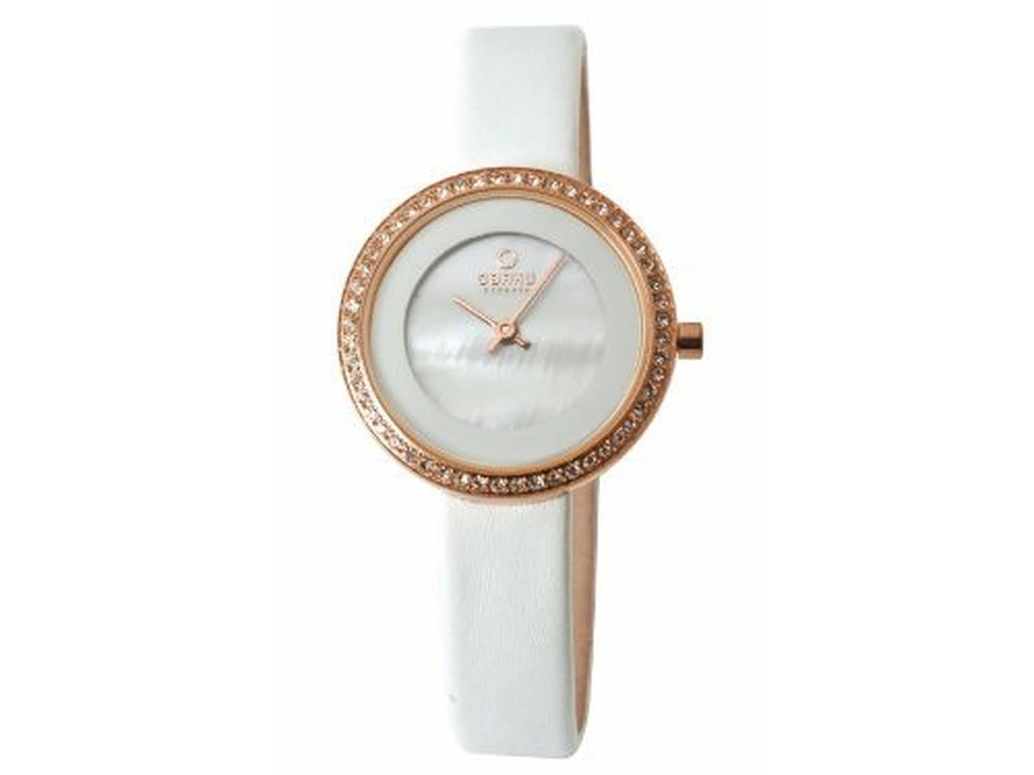 Obaku Denmark Women's Quartz Watch V146LVWRW1 with Leather Strap