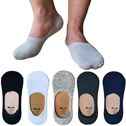 Men's No Show Loafer Socks - IMAXSELL 3/5 Pack Thin Low Cut Casual Cotton Boat Shoe Non Slip Invisible Socks