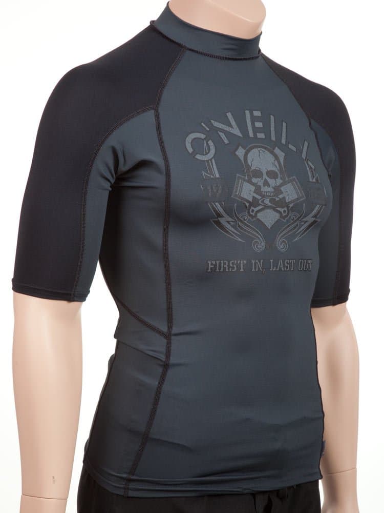O'Neill Skins Graphic Rashguard - Graphite/Black (XX-Large)