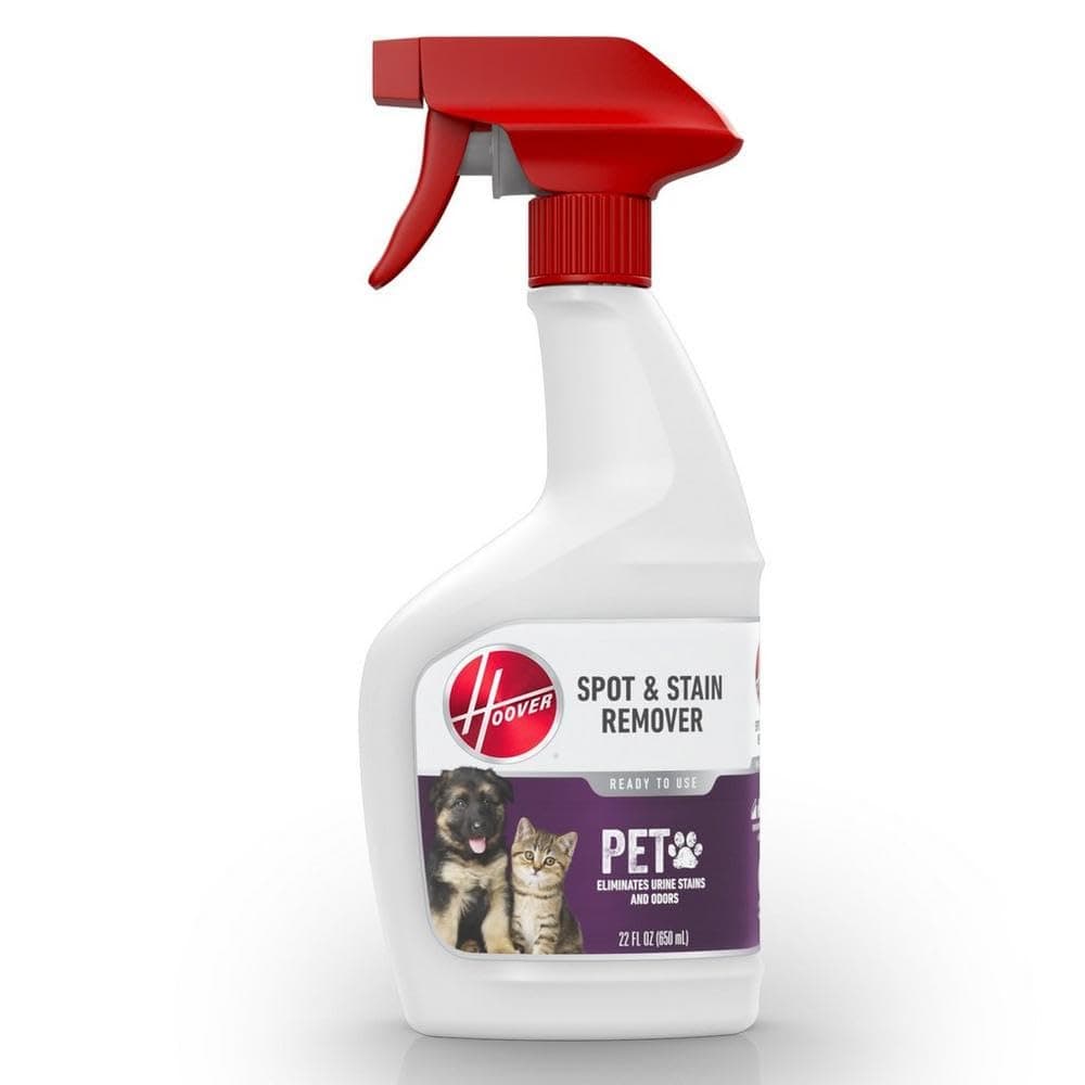 Pet Pre-Treat Spot and Stain Remover Spray, 22 oz., Pet Formula for Carpet and Upholstery, Tackles Tough Pet Messes and Stains, Pair with Hoover Carpet or Spot Cleaner