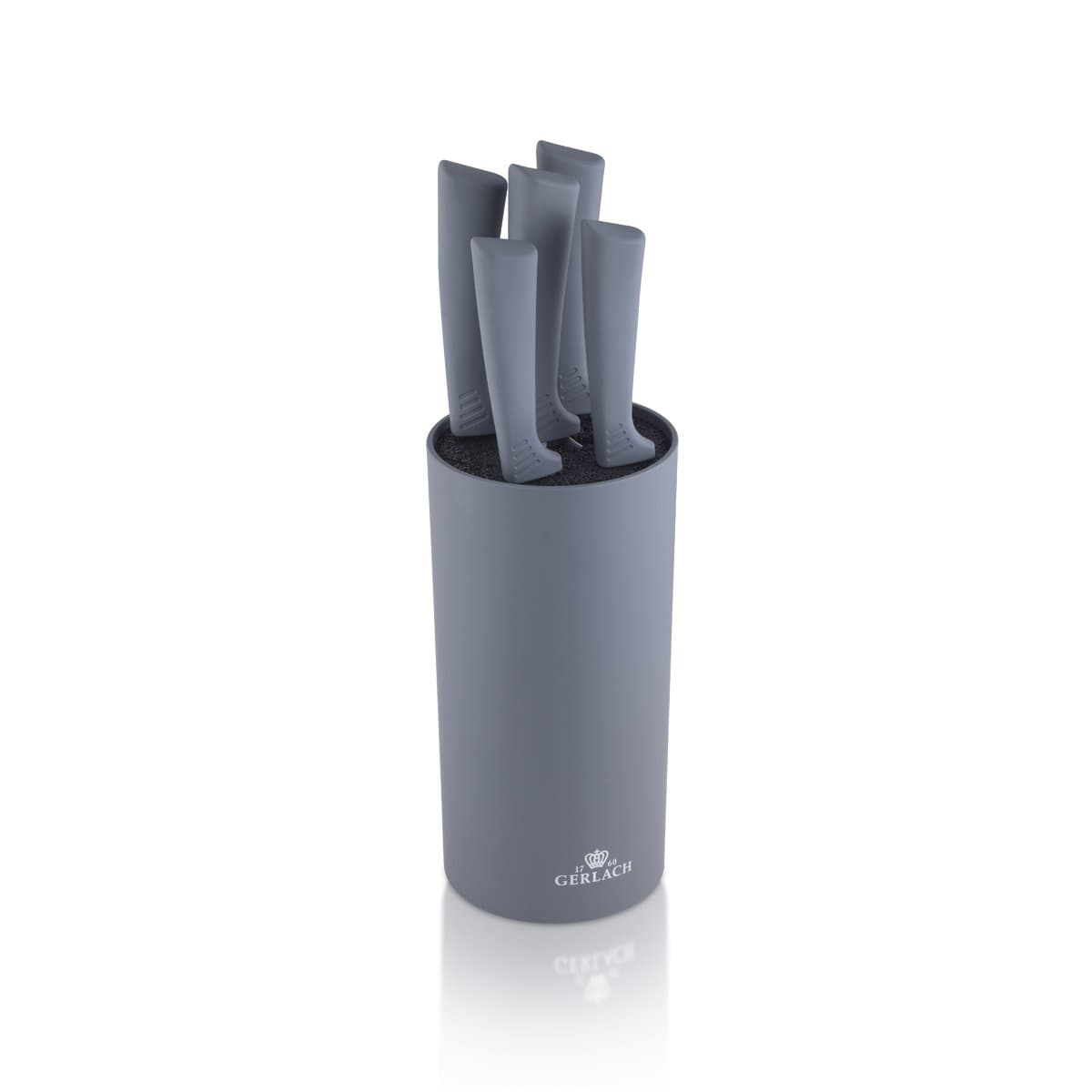 Gerlach G02-0994M-ZENK-05PU-S5S1-01 Set of The Kitchen Knives in Block Smart Grey-G02-0994M-ZENK-05PU-S5S1-01, Stainless Steel