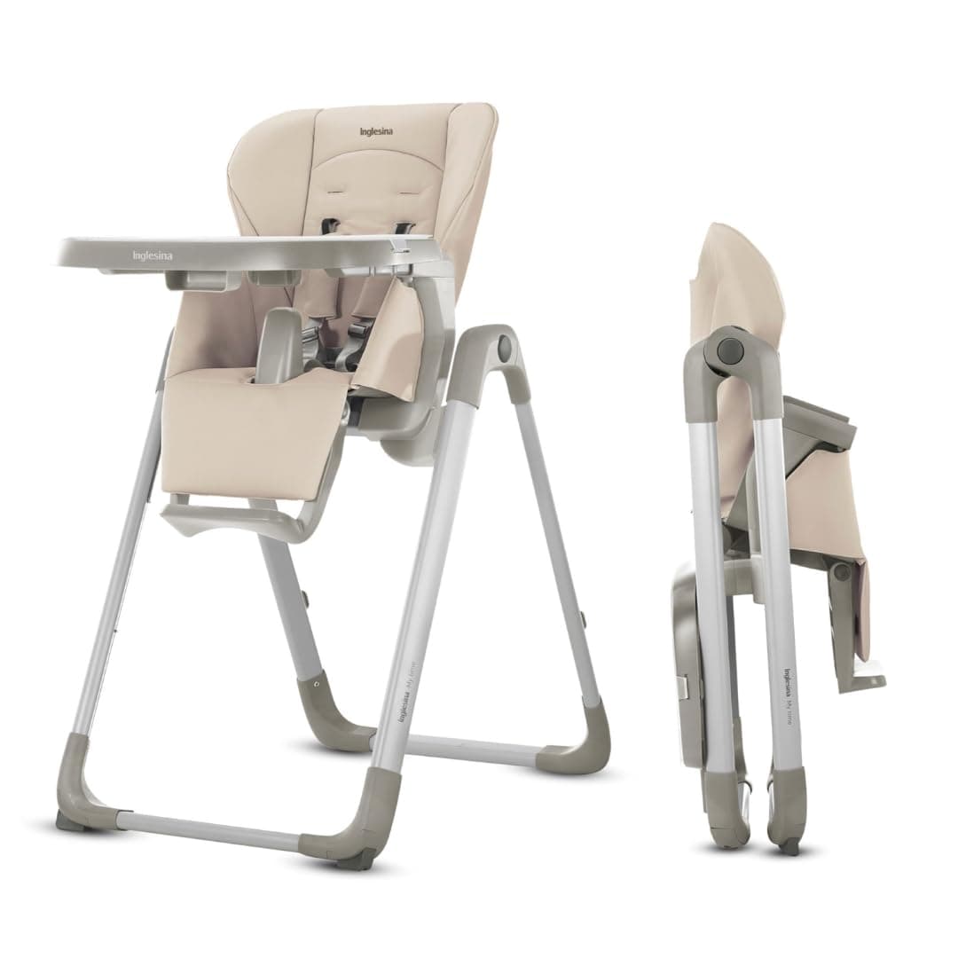 My time High Chair for Baby & Toddler - Folding, Convertible, Easy to Clean & Made to Grow Highchair - Removable Tray, 5-Point Harness, Ultra-Compact Fold & Sturdy Construction - Butter