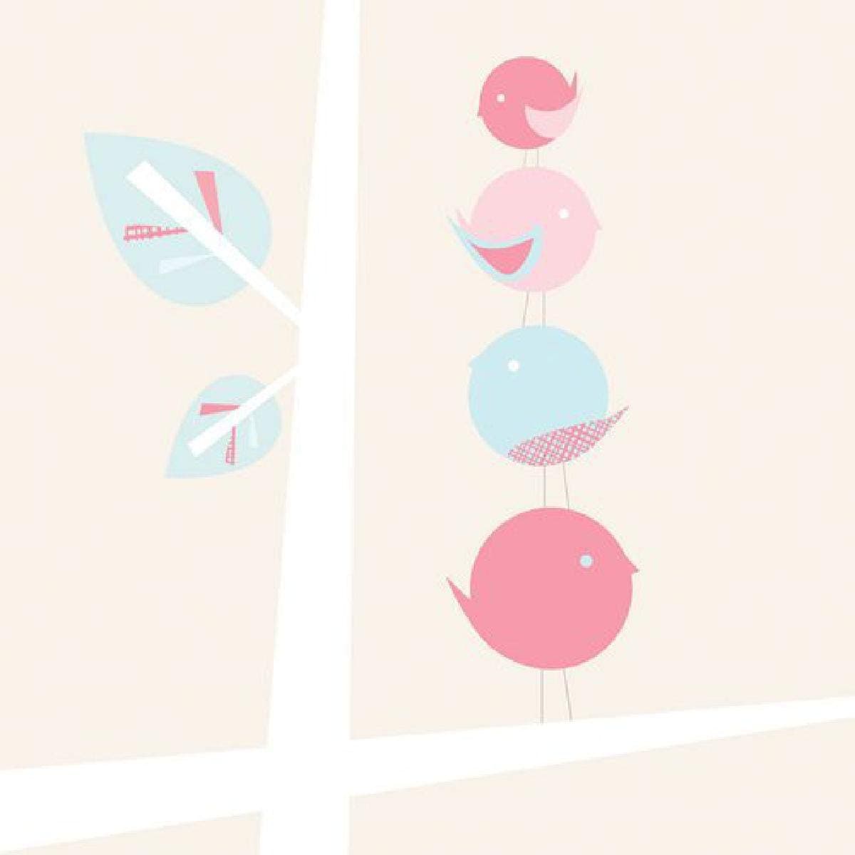 Oopsy Daisy Canvas Wall Art Birdie Family by Patchi Cancado, 21 by 21-Inch