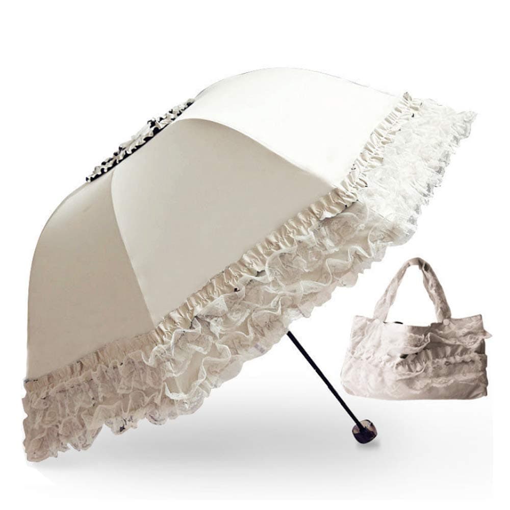 Lace Windproof Folding Sunny and Rainy Umbrella Ultraviolet-Proof Anti Sun UV Protection Parasol Umbrella