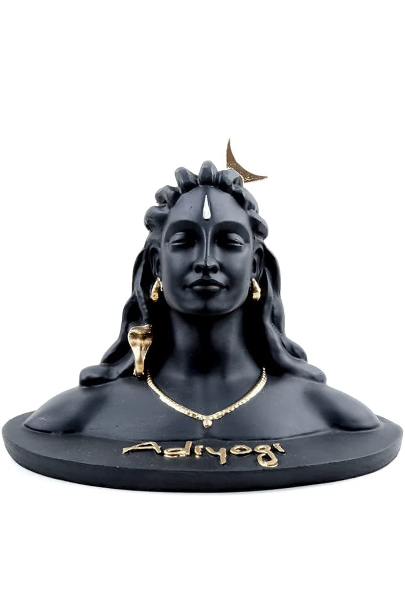 Resin Adiyogi Shiva Statue For Car Dash Board, Pooja & Gift, Mahadev Murti, Idol, Lord Adiyogi Shankara For Home & Office Decor, Pack of 1