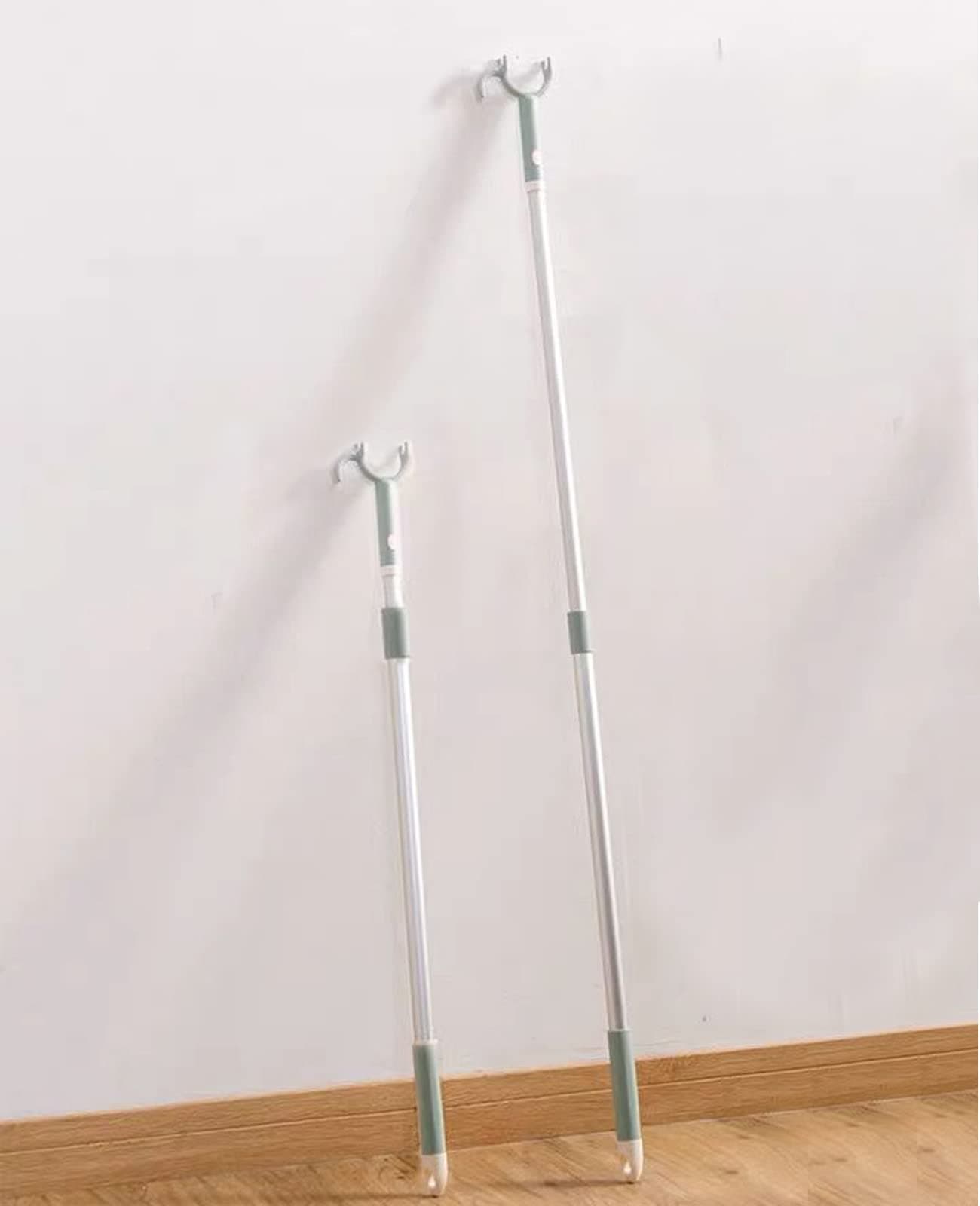 asunflower Clothes Hook Pole 45" High Reach Stick Pole with Hook Extended Clothing Shepherds Hook to Reaching Anything High without Ladder- Perfect for Ceiling Closet