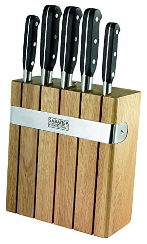 Taylors Eye Witness Sabatier Professional 5 Piece Stunning Oak Knife Block Set with Free Homeware Bargains Set of 4 Steak Knives