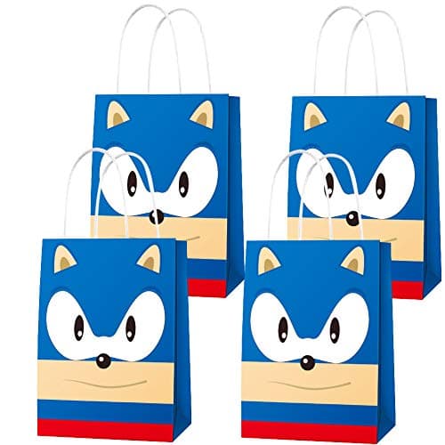PDTXCLS 14 PCS Sonic Inspired Party Paper Bags for Sonic The Hedgehog Birthday Party Supplies Favor Goody Candy Bags Treat Bags for Kids Adults Birthday Party Decoration