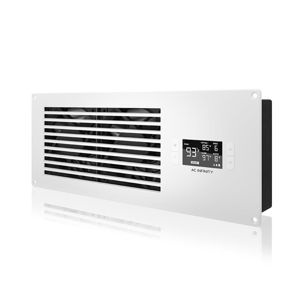 AIRFRAME T7 White, High-Airflow Cooling Fan System 400mm, Exhaust Airflow, for AV Equipment Rooms, Closets, and Enclosures, 16-Inch