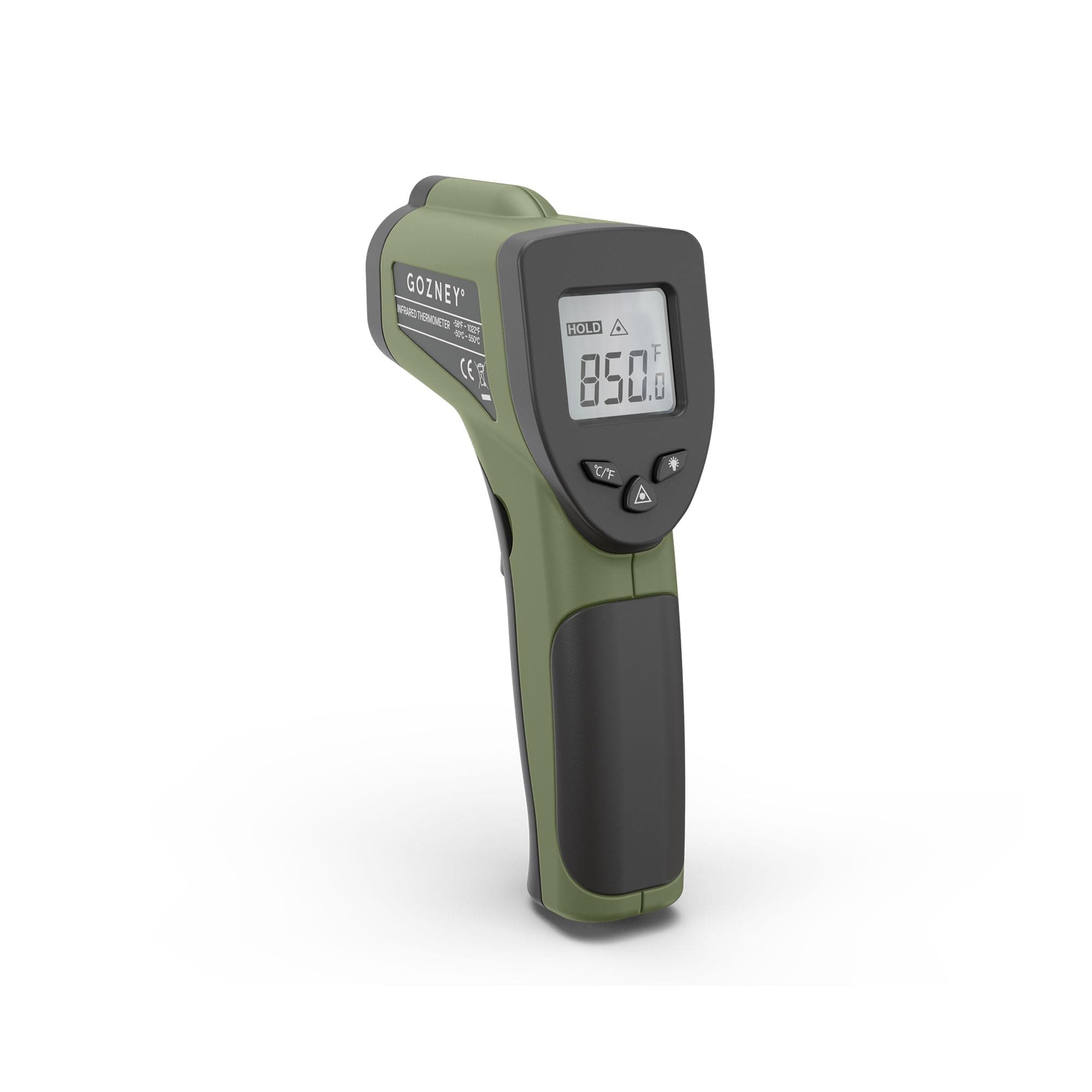 Infrared Thermometer - Built-in Laser Thermometer with LED Screen - 9V Battery Included - Celsius and Fahrenheit - Pizza Oven Accessories