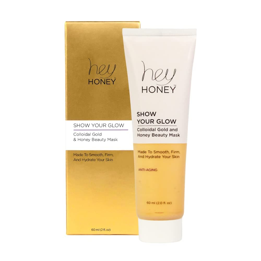 Skin Care Show Your Glow Colloidal Gold Honey Beauty Face Mask | Anti-Aging Hydrating Treatment Reduces Wrinkles Fine Lines | Moisturizing for Dry Skin Hands Elbows | 2.0 oz