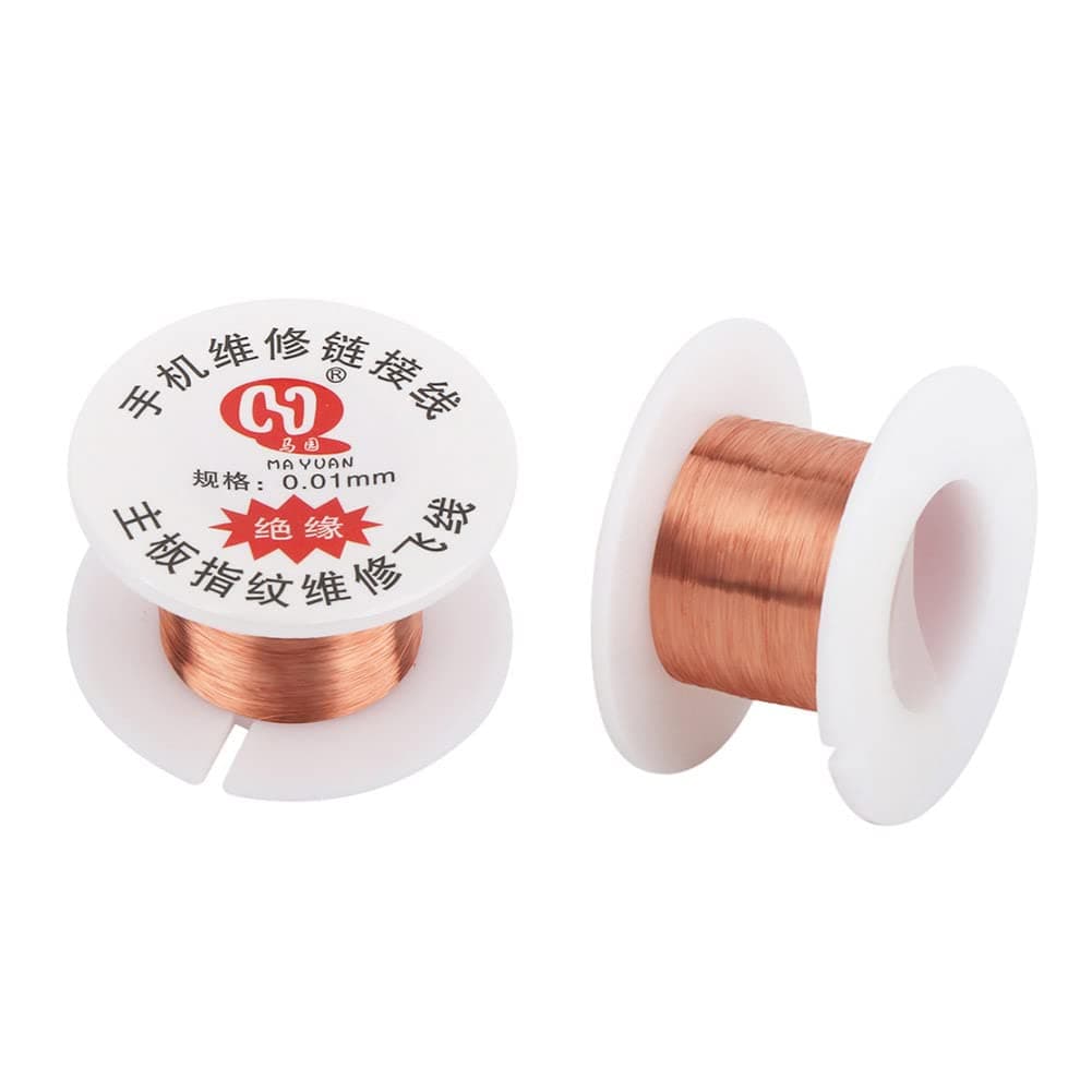 0.01mm + 0.02mm Ultra Thin Insulation Copper Soldering Wire for Mobile Phone Computer PCB Link Jump Wire Repair Tools