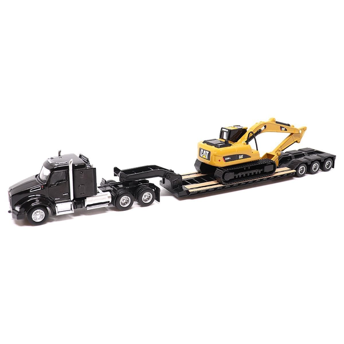 Diecast Masters 1/87 Kenworth T880s SBFS 40in Sleeper Tandem Tractor w/Lowboy & Caterpillar 320D L Hydraulic Excavator 84420