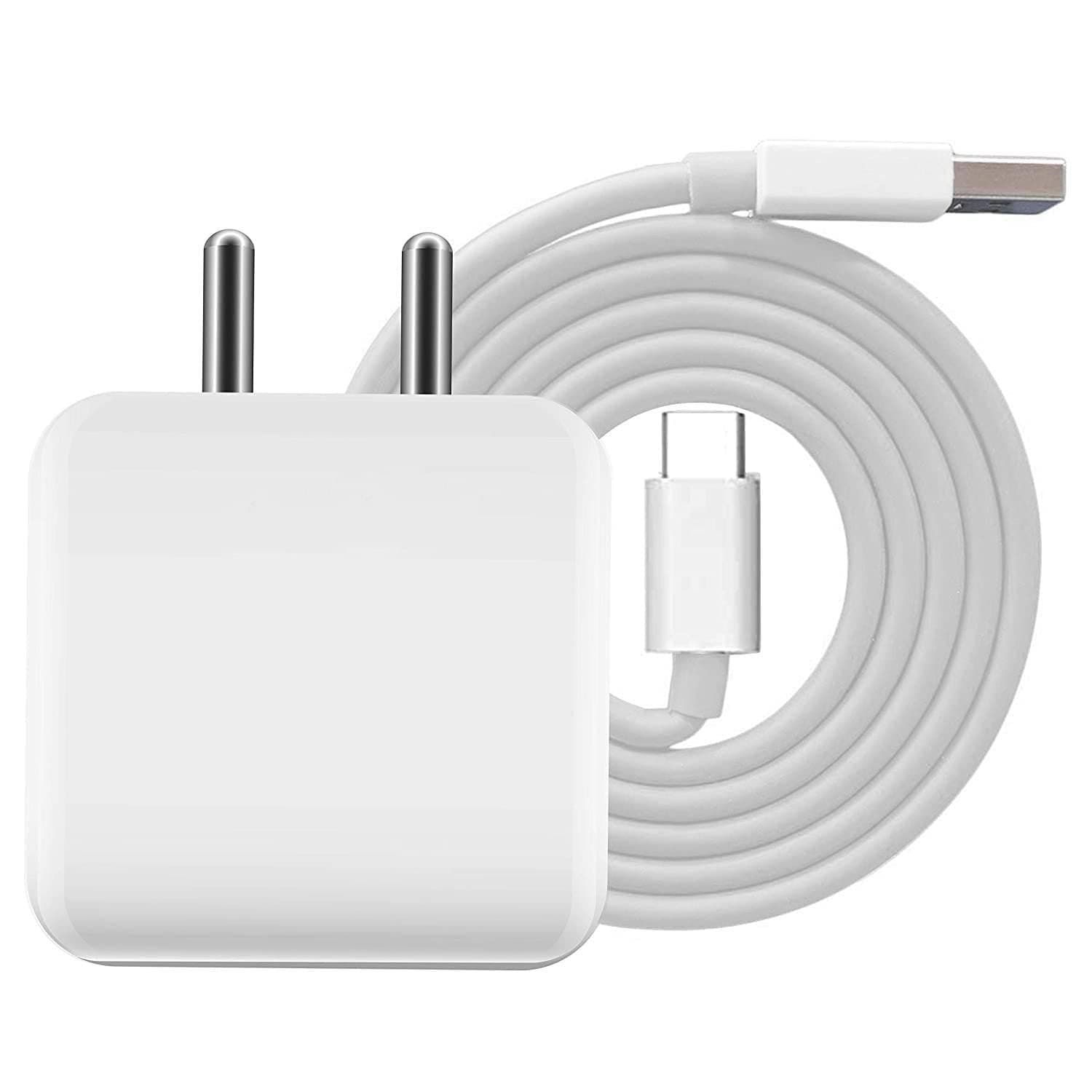 Ultra Fast Type-C Charger For Google Pixel 3a Charger Original Adapter Like Wall Charger | Mobile Charger | Qualcomm QC 3.0 Quick Charge Adaptive Fast Charging, Rapid, Dash, VOOC, AFC Charger With 1m Type C Usb Data Cable (White, 3.0Amp, Dash, ST.N4)
