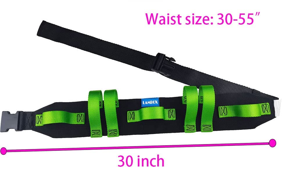 LAMBOX Gait Belt Walking Transfer Belt with 6 Plastic Padded Caregiver Handle...