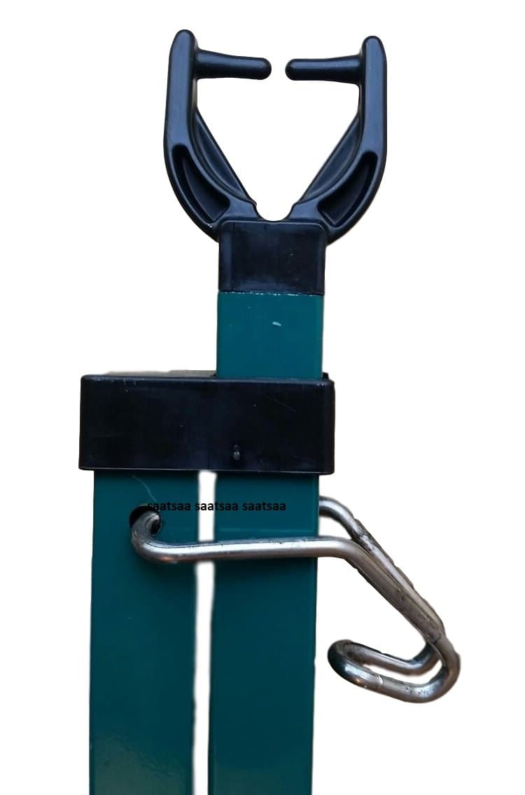 SaatSaa 2 x 2.6M Extra Heavy Duty Washing Line Prop Outdoor Galvanised Extendable Washing Line Pole Cloths Laundry Support pole Extending pole Telescopic Support strong Washing line support Green