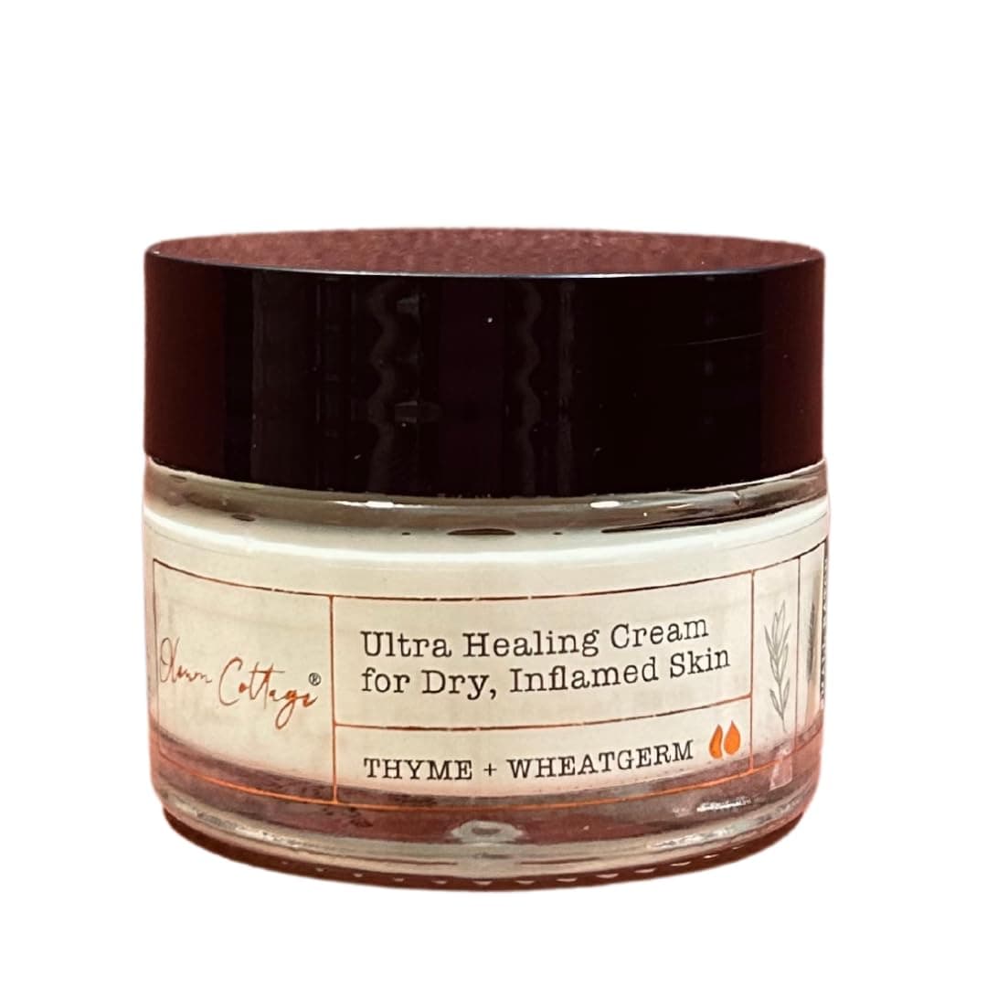 Oleum Cottage Ultra Healing Cream, 40 grams, Made Wheatgerm and Castor Cold Pressed Oils, For Dry Cracked Skin, Psoriasis and Eczema Patches and Flare Ups