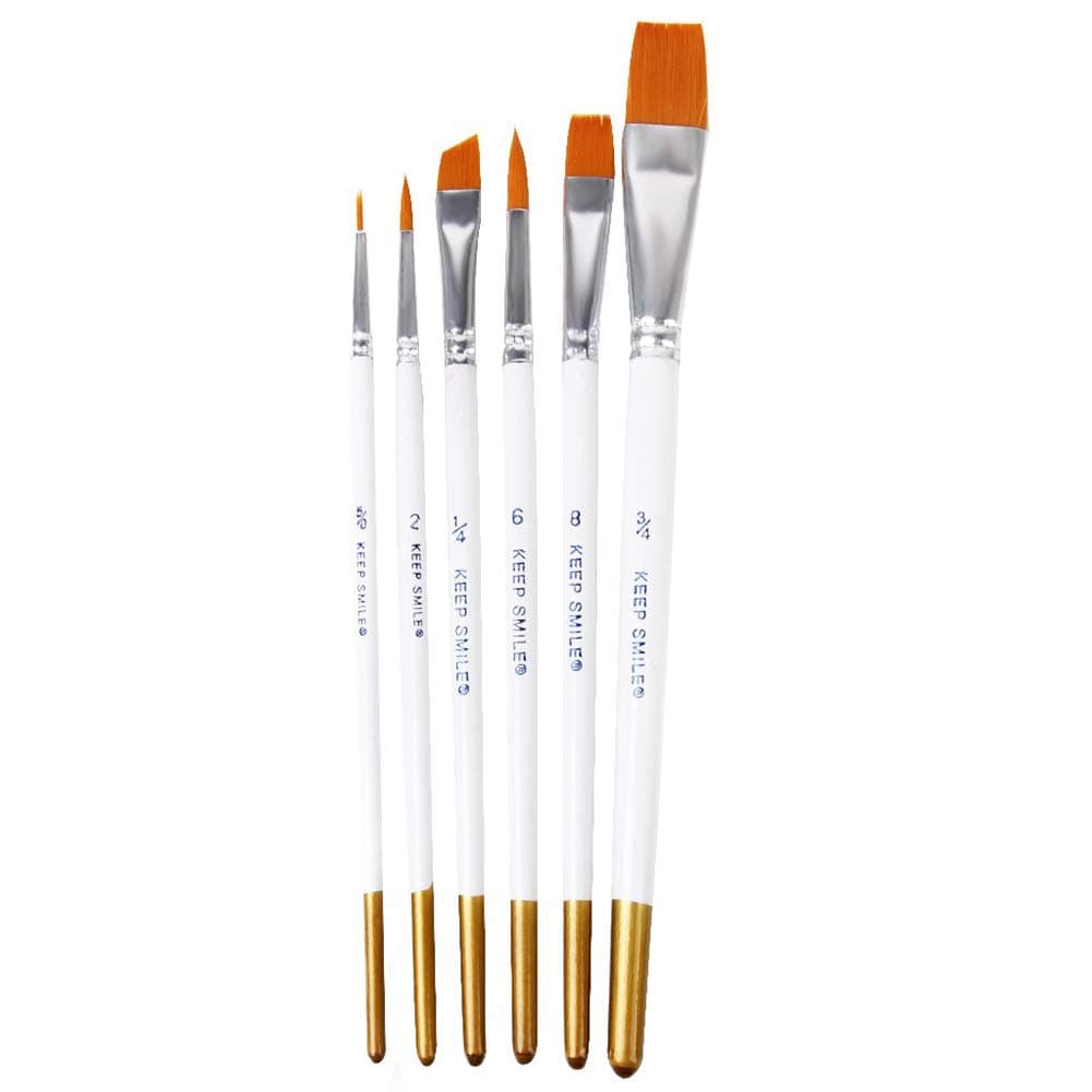 Artist Paint Brushes Set Set White Handle Artist Paint Brushes Set Plastic, Sky Blue Art Painting Supplies