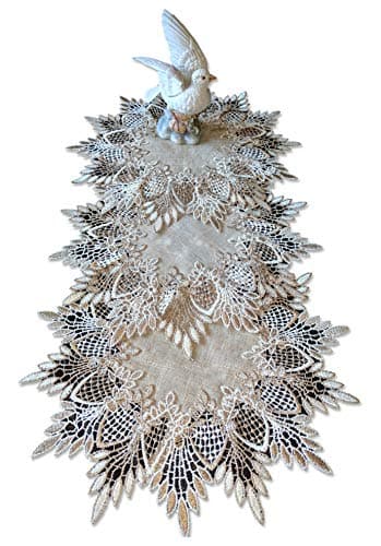 Galleria di GiovanniLace Doilies Set of 3 Neutral Earth Tones 12 Inch Doily Lot Round Table Topper