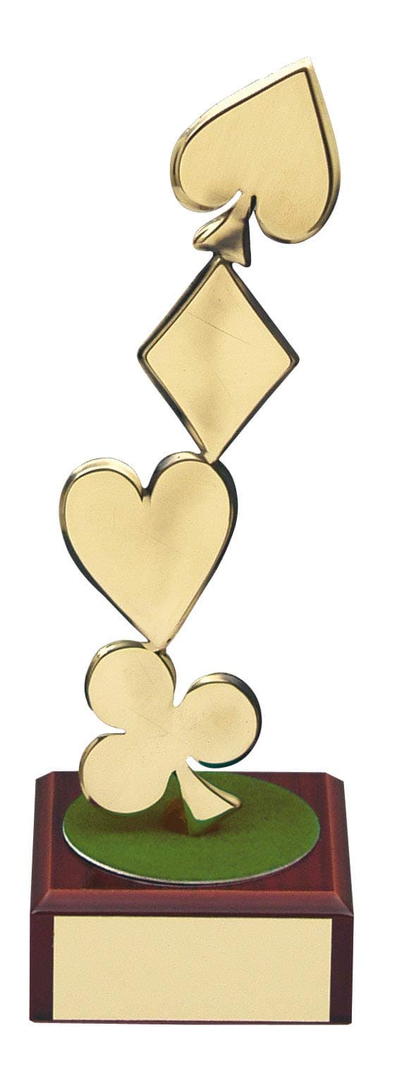 Trophy Monster Handmade Playing Cards Suits Award All Metal | for Presentations and Prize-givings | Free Engraving | (2 sizes)