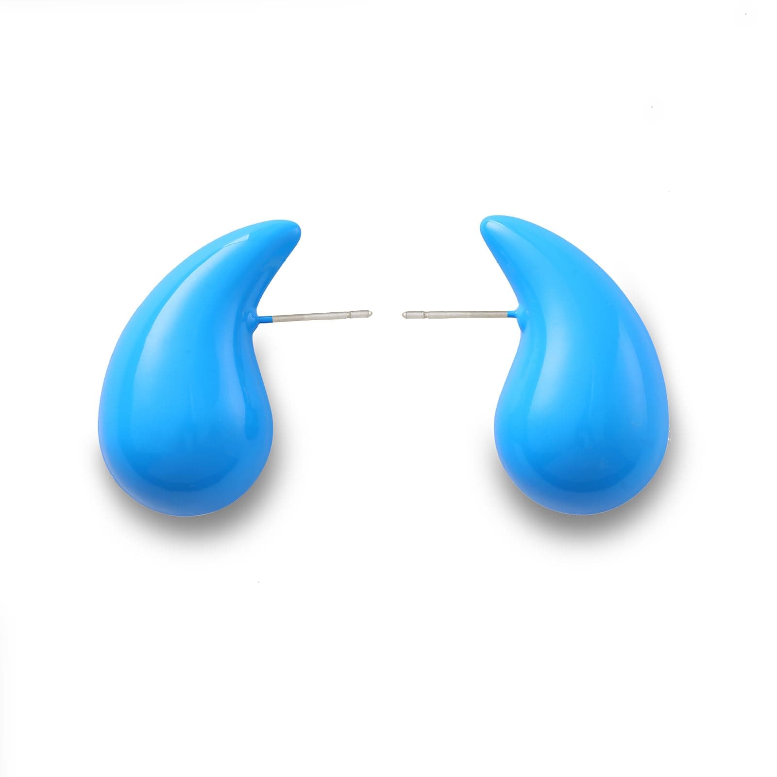 Rajputana Chunky Gold Hoop Earrings for Women, Lightweight Waterdrop Teardrop Hollow Open Hoops, Hypoallergenic Gold Plated Earrings Fashion Jewelry for Women Girls 18/25/32/47mm