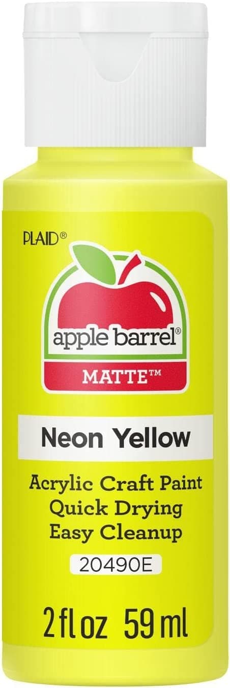 Apple Barrel Acrylic Paint in Assorted Colors (2 oz), 20490, Neon Yellow