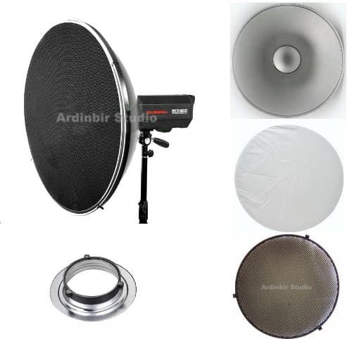 Ardinbir Studio 22" 55cm Beauty Dish Reflector Honeycomb Grid & Diffuser Set for Bowens type Monolight including Visico, Mettle, Fancier, Calumet Flash Strobe Light