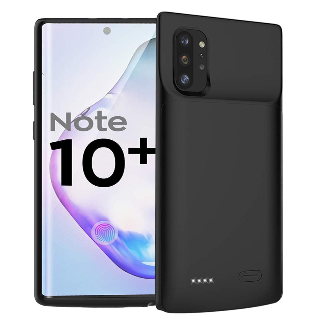 Battery Case for Galaxy Note 10 Plus, 6000mAh Portable Protective Charging Case Compatible with Samsung Galaxy Note 10 Plus (6.8 inch) Rechargeable Extended Battery Charger Case (Black)