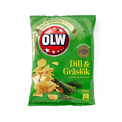 Olw Dill & Graslok Dill & Chives Crisps 175g - (Pack of 4)