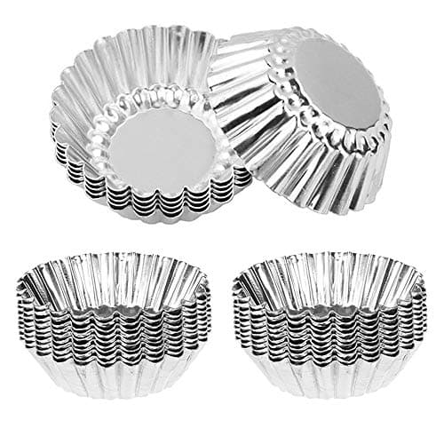 TXIN 20 Pack Egg Tart Aluminum Cupcake Cake Cookie Mold Pudding Mould Tin Baking Tool(L)