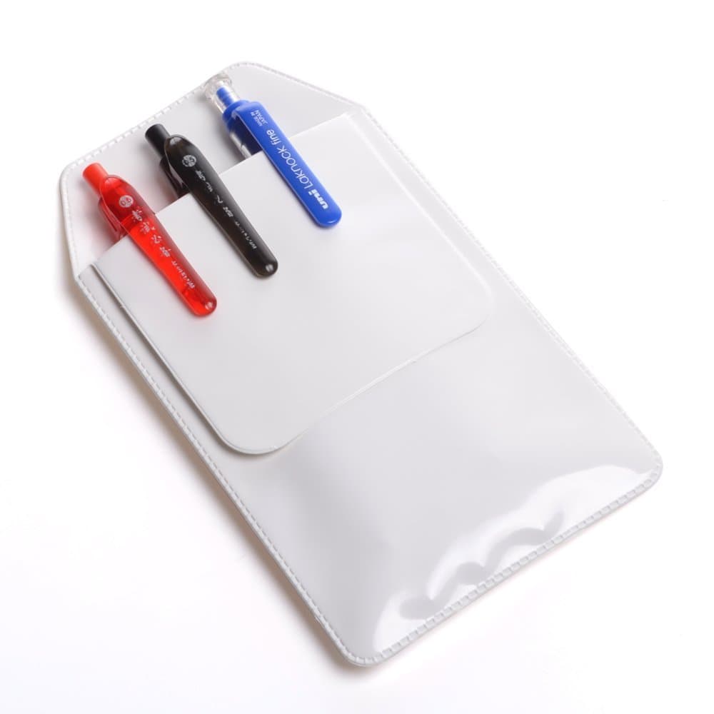 Armear 5 PCS White Pocket Protector for Pen Leaks - Heavy Duty Pen Holder Pouch for Shirts/Pants/Lab Coats, Pencil Pocket Holder for School Office Hospital Supplies