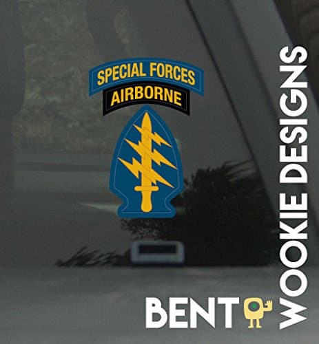 US Army - Special Forces Airborne Patch Reflective Decal - 3.5 Inch Tall Full Color Decal On 3M Reflective Material, Sticker