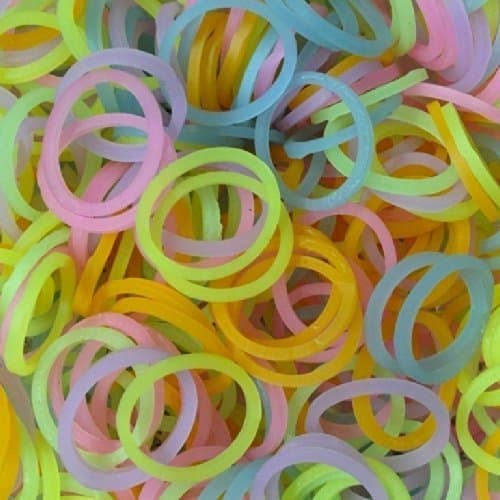 Colorful Loom Bandz 600 RAINBOW GLOW-in-the-DARK Rubber Bands with 'S' Clips by Magic Loom