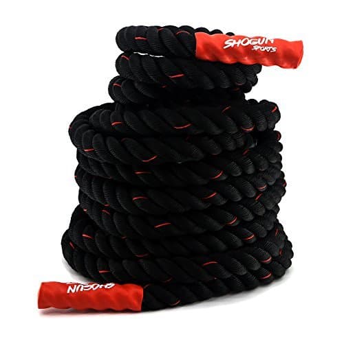 Battle Ropes PolyDacron Workout Ropes. Available in 1.5/2in Diameter, 30/40/50ft. Ideal for WOD, Conditioning, Fitness & Strength Training. Anchor Strap Included.