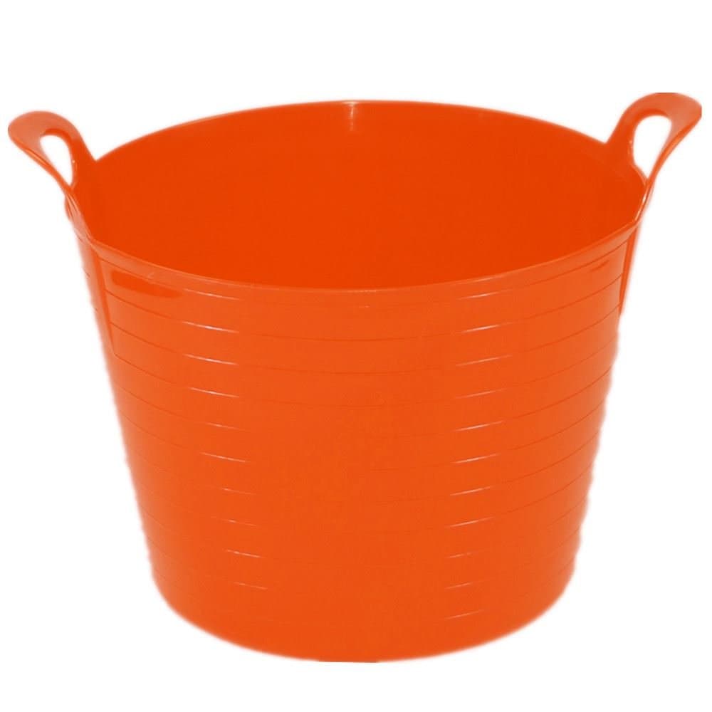 42 Litre Large Flexi Tub Garden Home Flexible Colour Rubber Storage Container Bucket Polyethylene Flex Tub- MADE IN U.K. (Orange)