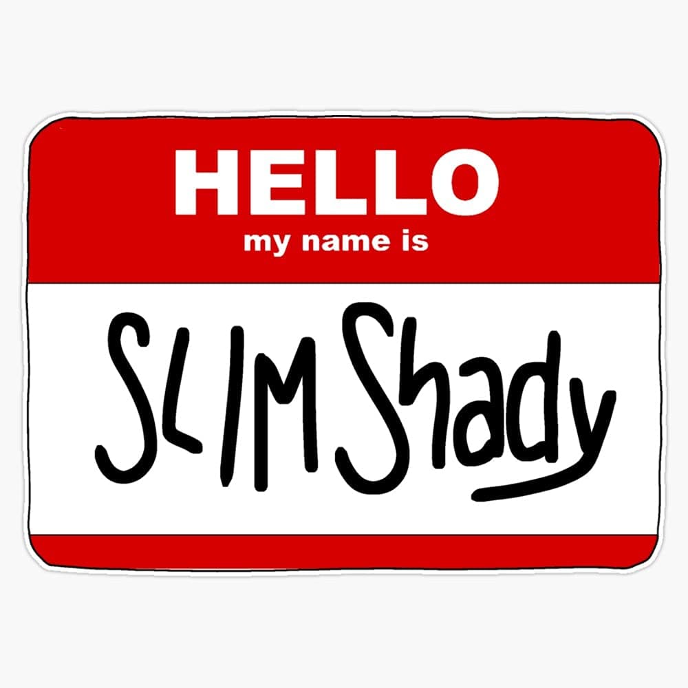 Hello My Name Is Slim Shady Bumper Sticker Window Vinyl Decal 5"