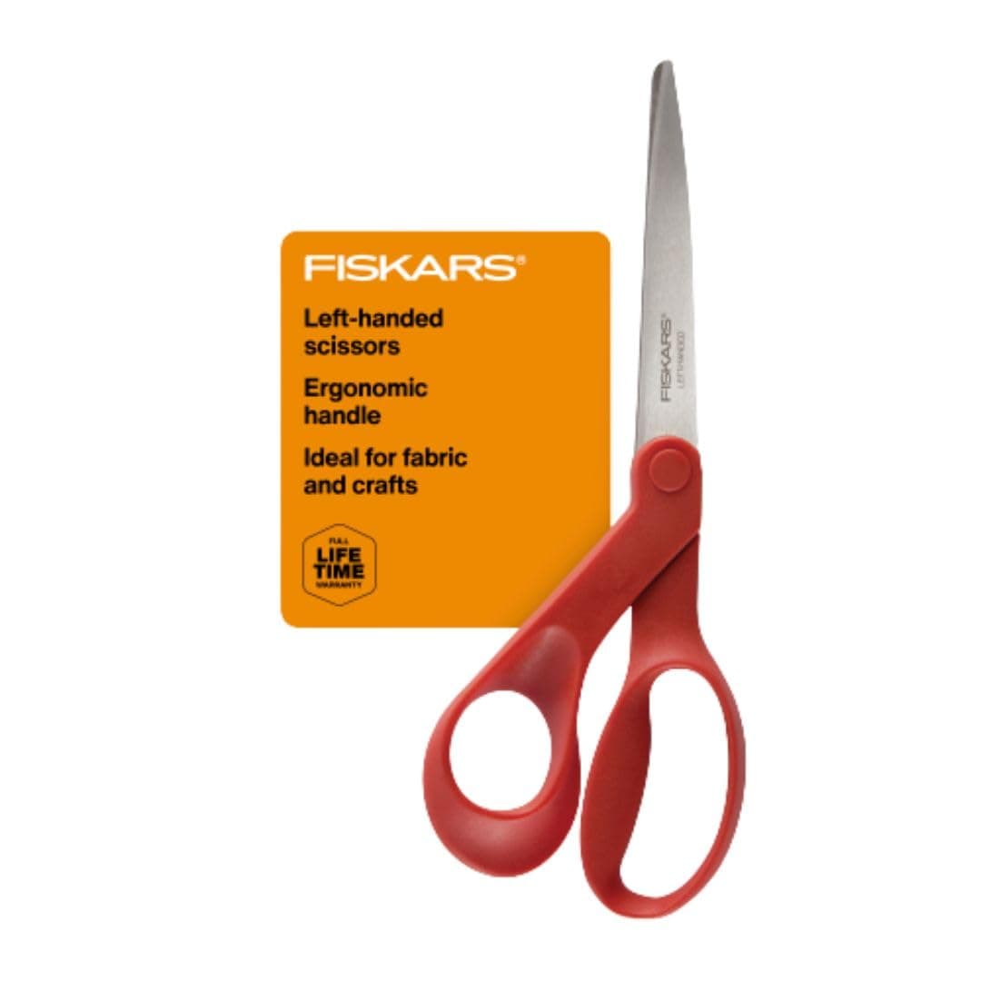 Fiskars 1294508697WJ Left-hand 8" Bent-left, Stainless Steel - Orange