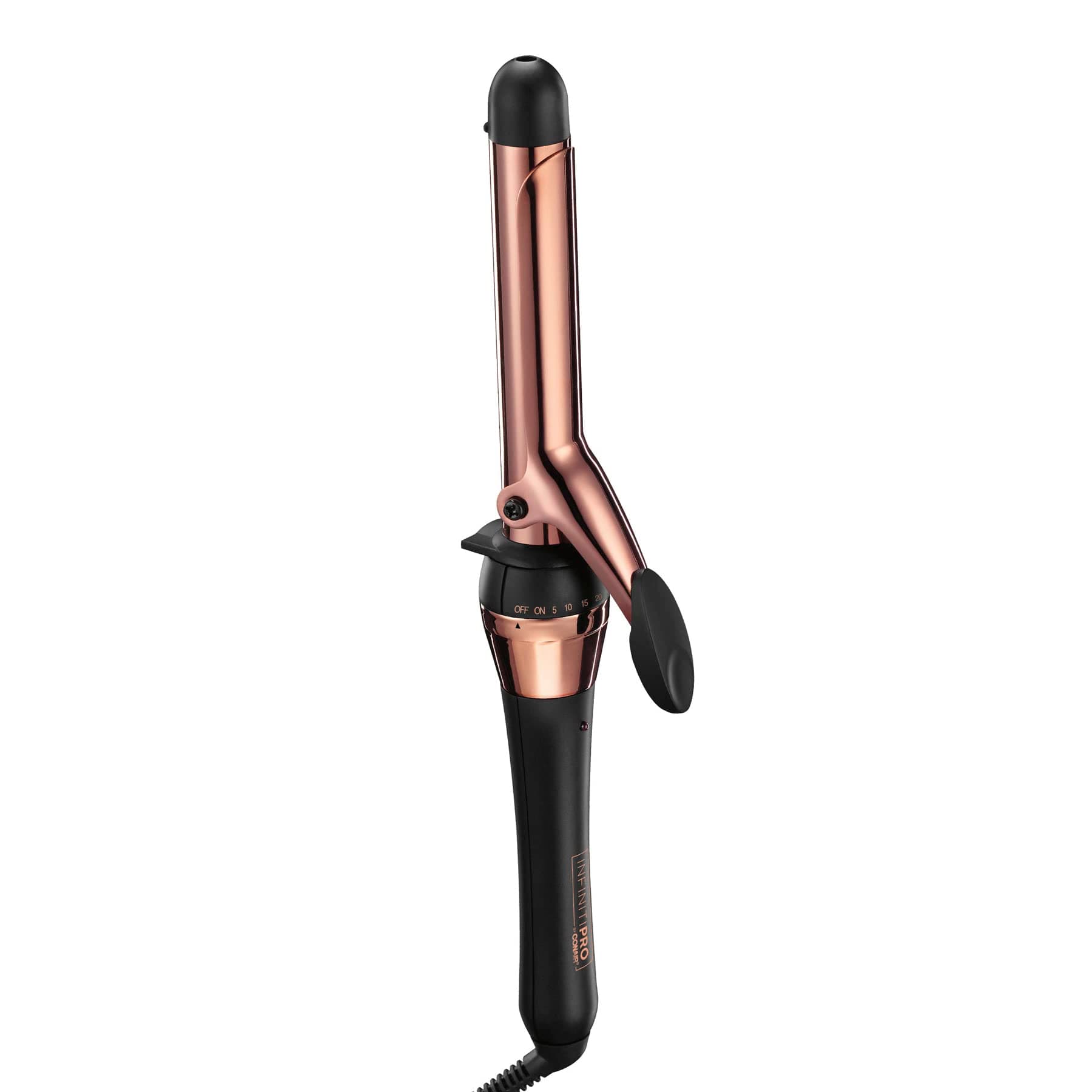 INFINITIPRO Rose Gold Titanium 1-Inch Curling Iron, 1-inch barrel produces classic curls – for use on short, medium, and long hair