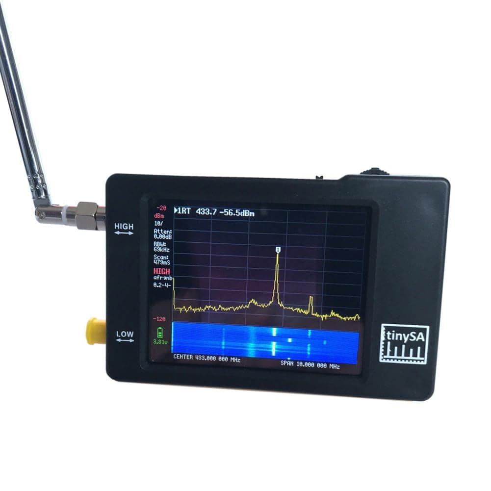 Portable Spectrum Analyzer, 100khz - 960mhz Handheld Tiny Frequency Analyzer with 2.8 Display M F/HF/VHF UHF Input Audio