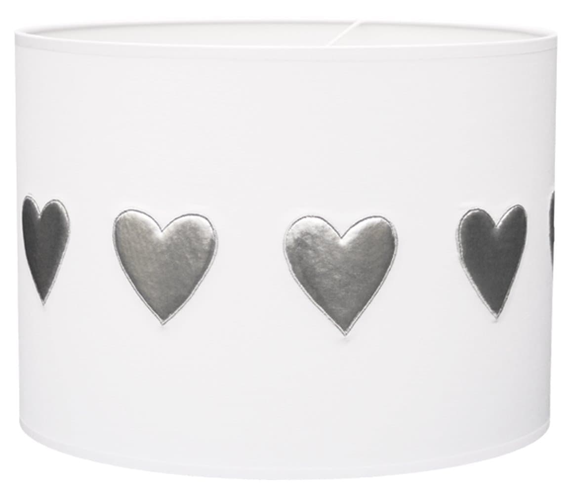 Taftan Silver Hearts Pendant Lampshade Diameter 35cm (White)