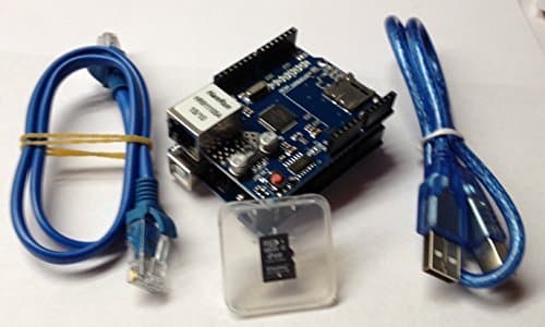 UNO R3 + Ethernet Shield W5100 Starter Kit for Arduino, with USB cable, Ethernet patch cable and 2gb SD card, RBTMKR